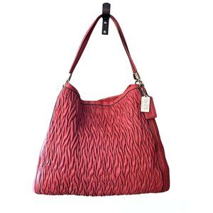 NWOT - Quilted Coral Leather COACH Purse